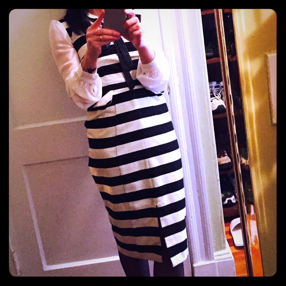 Asos work dress, Black and white sleeveless